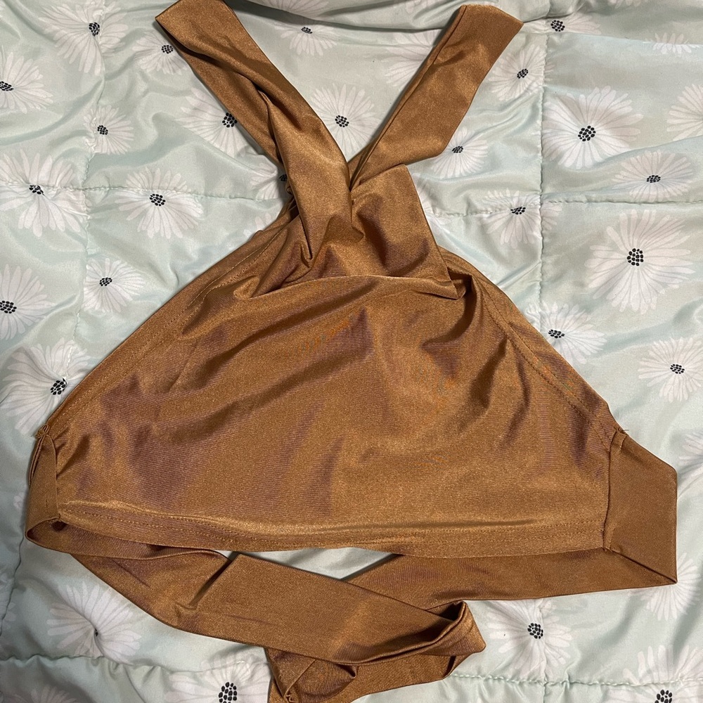 Silky brown crop top